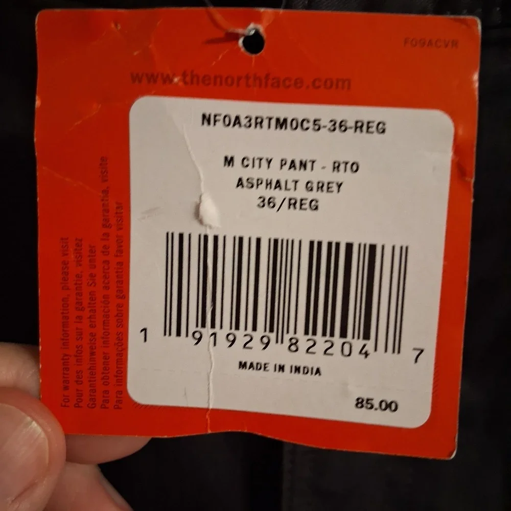 NWT‎ The North Face Pants 36x32 Asphalt Gray Gorpcore NEW